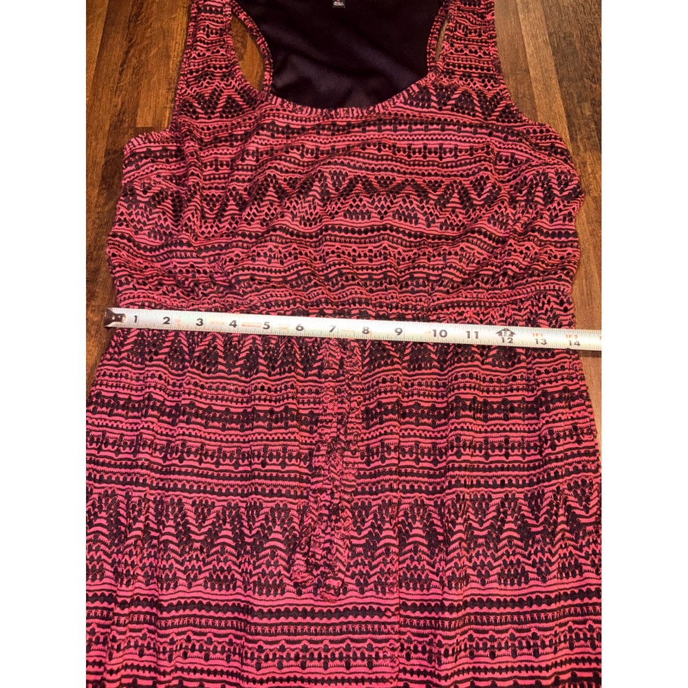 BeBop Pink Black Geometric Crochet Lace Maxi Dress Womens Large Racerback Boho - Picture 3 of 7